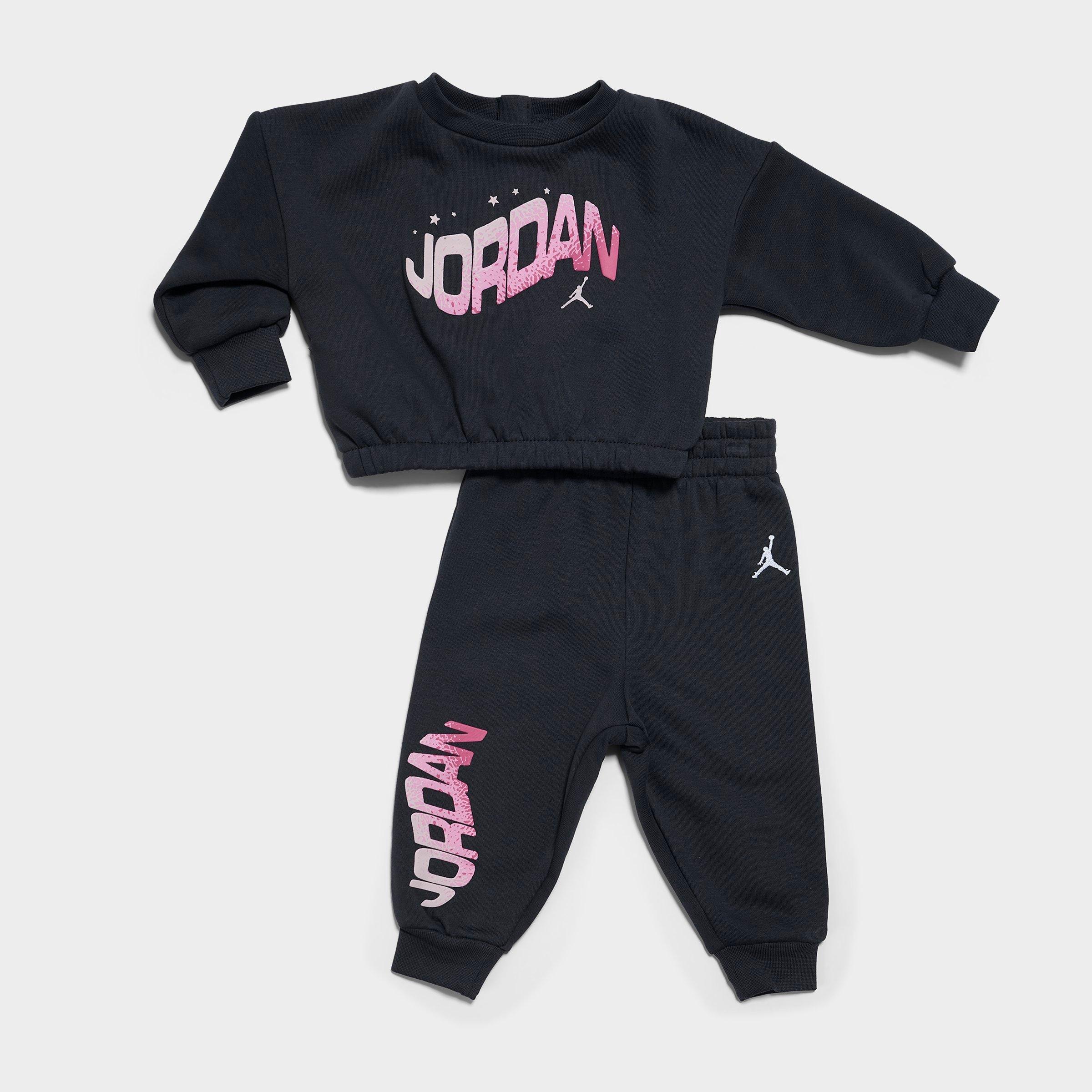Girls' Infant Jordan Bubble Crewneck Sweatshirt and Jogger Pants Set