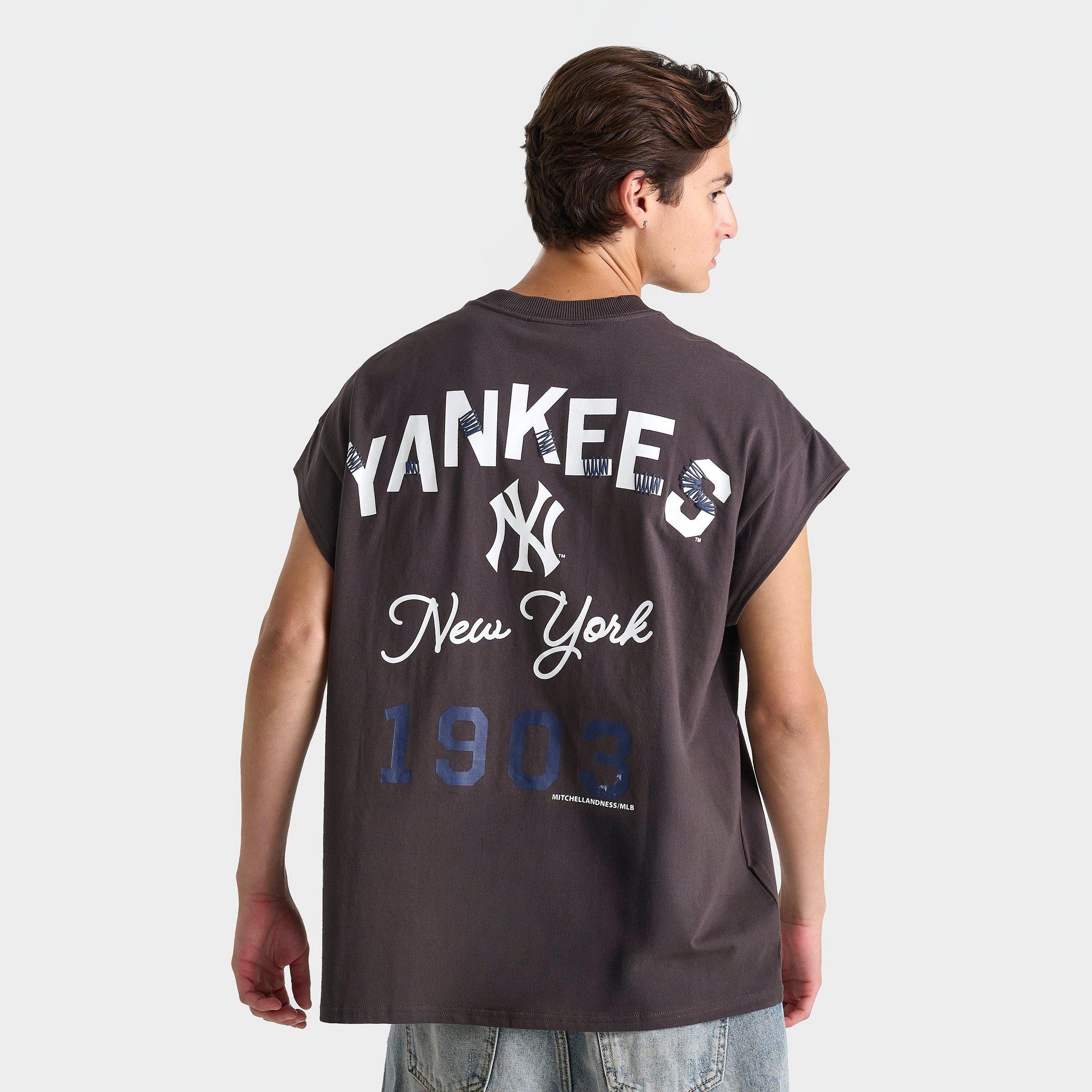 Men's Mitchell & Ness New York Yankees MLB Staggered Zap Cut-Off Top