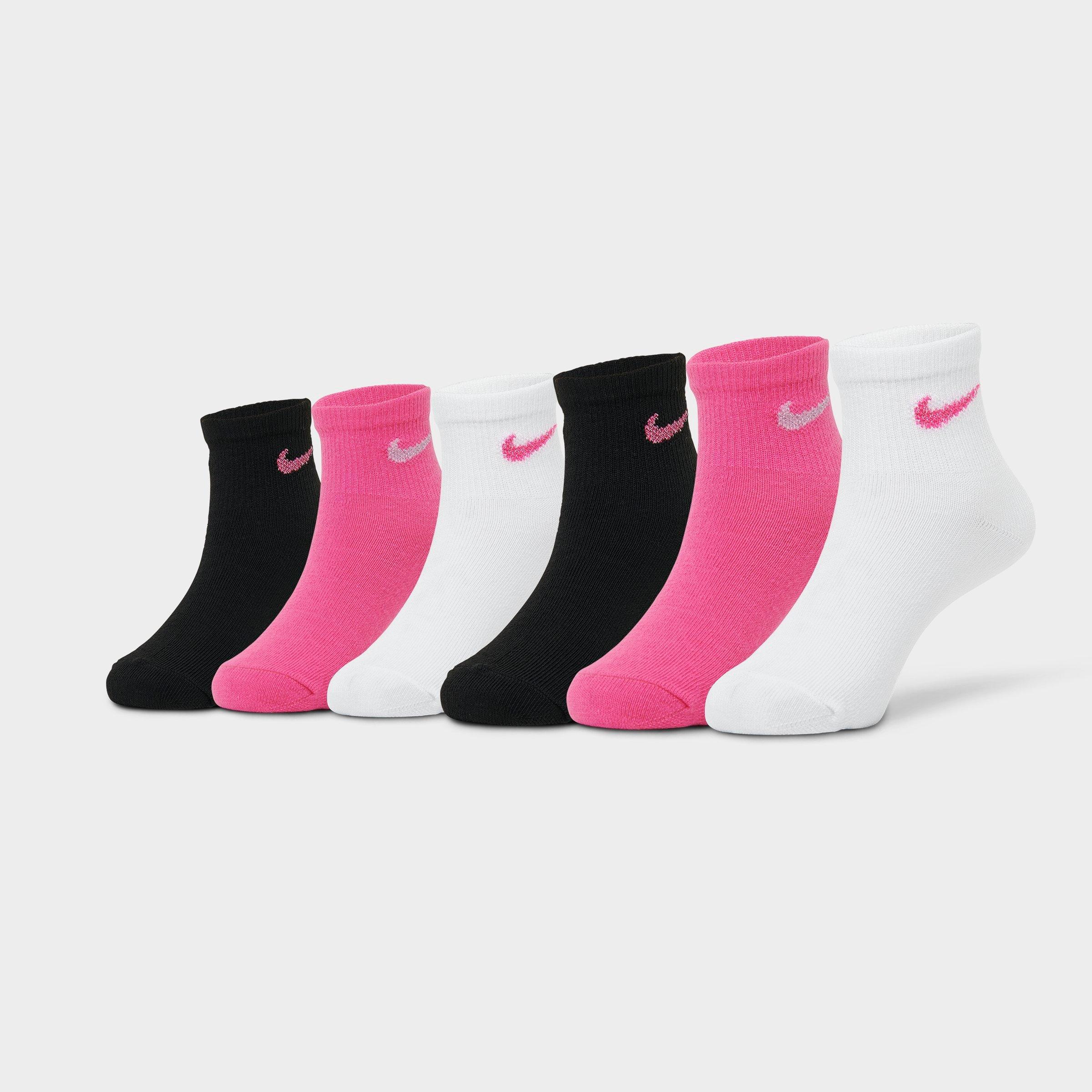 Girls' Toddler Nike Metallic Swoosh Quarter Socks (6-Pack)